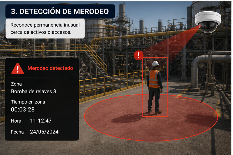 Detección de merodeo cerca de activos industriales