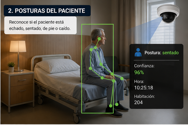 Reconocimiento de postura de paciente sentado con visión computarizada